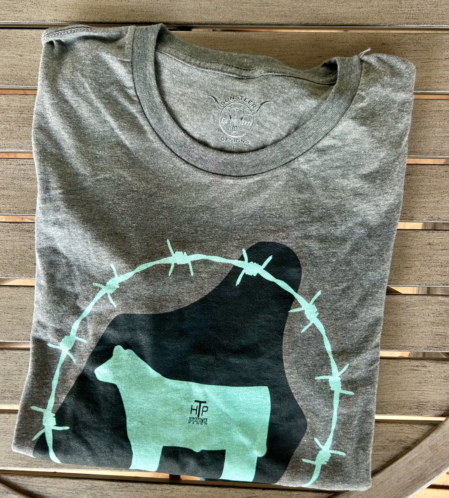 Custom Brand Steer Black Heather Tee