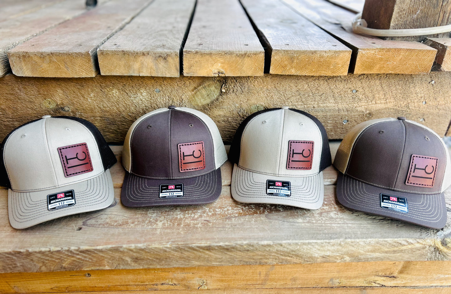 Custom Logo Leather Engraved Hats - Bulk