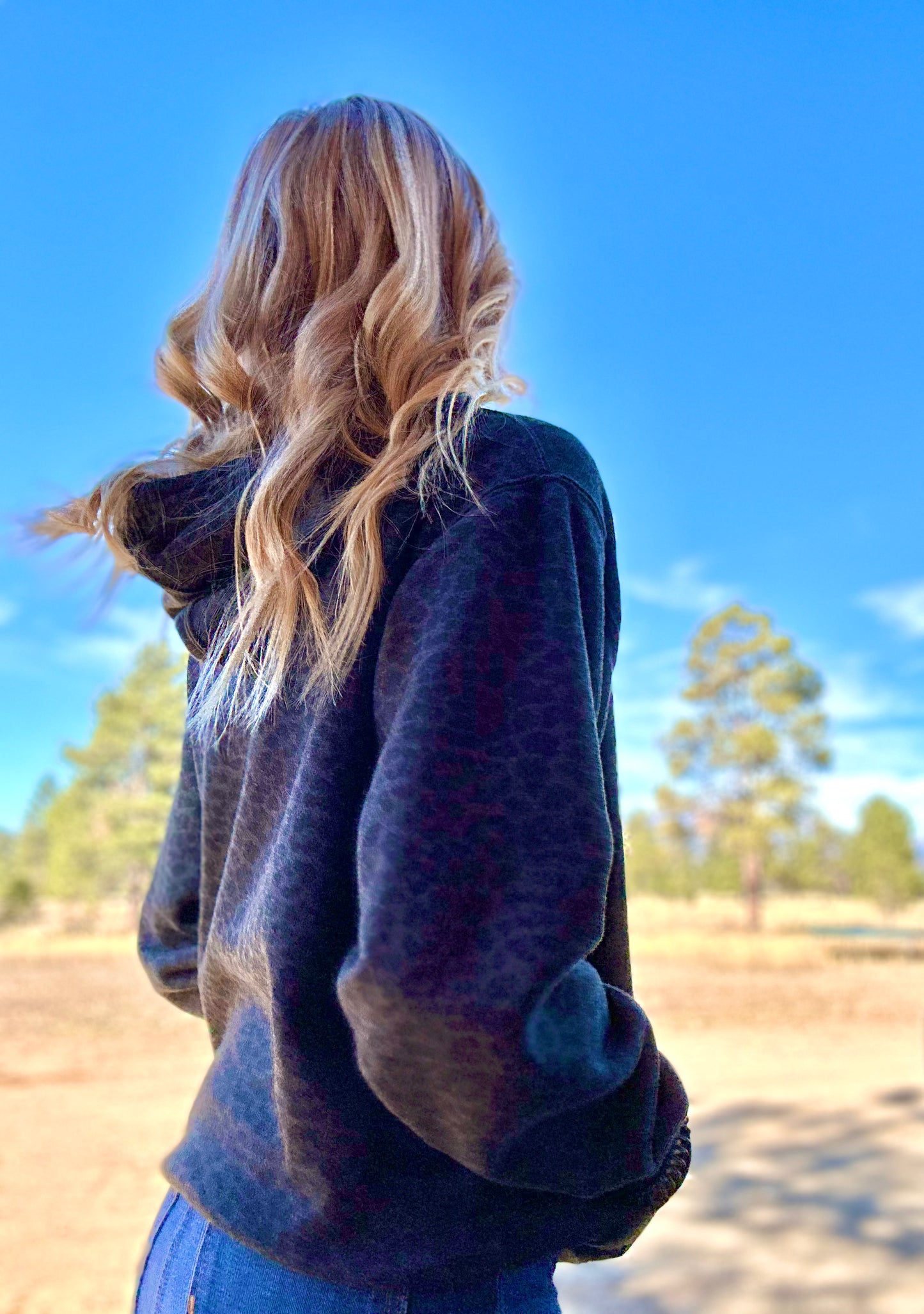 SSD Brand Black Leopard Hoodie - Blue