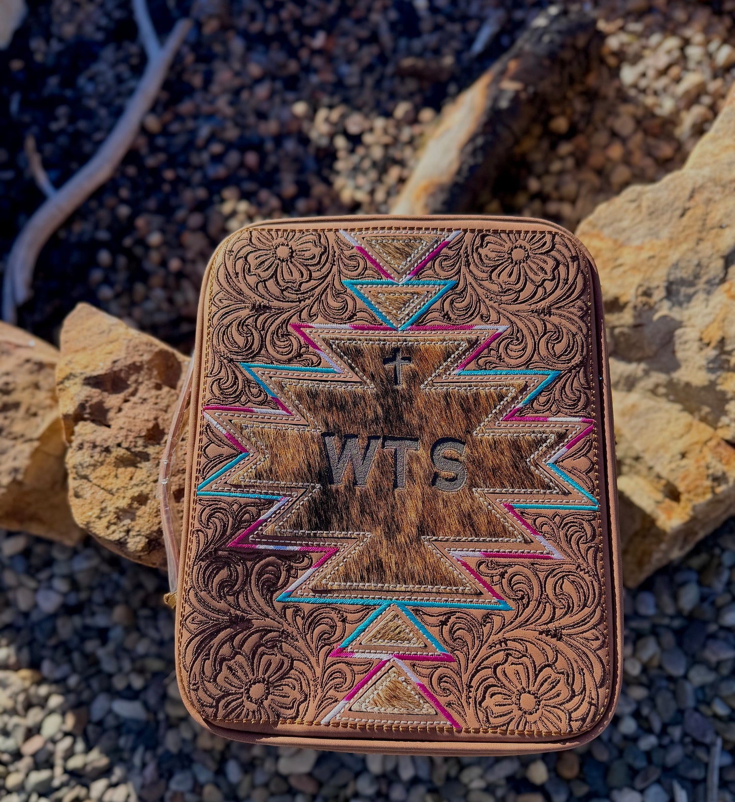 Branded Bible Case - Brown Aztec