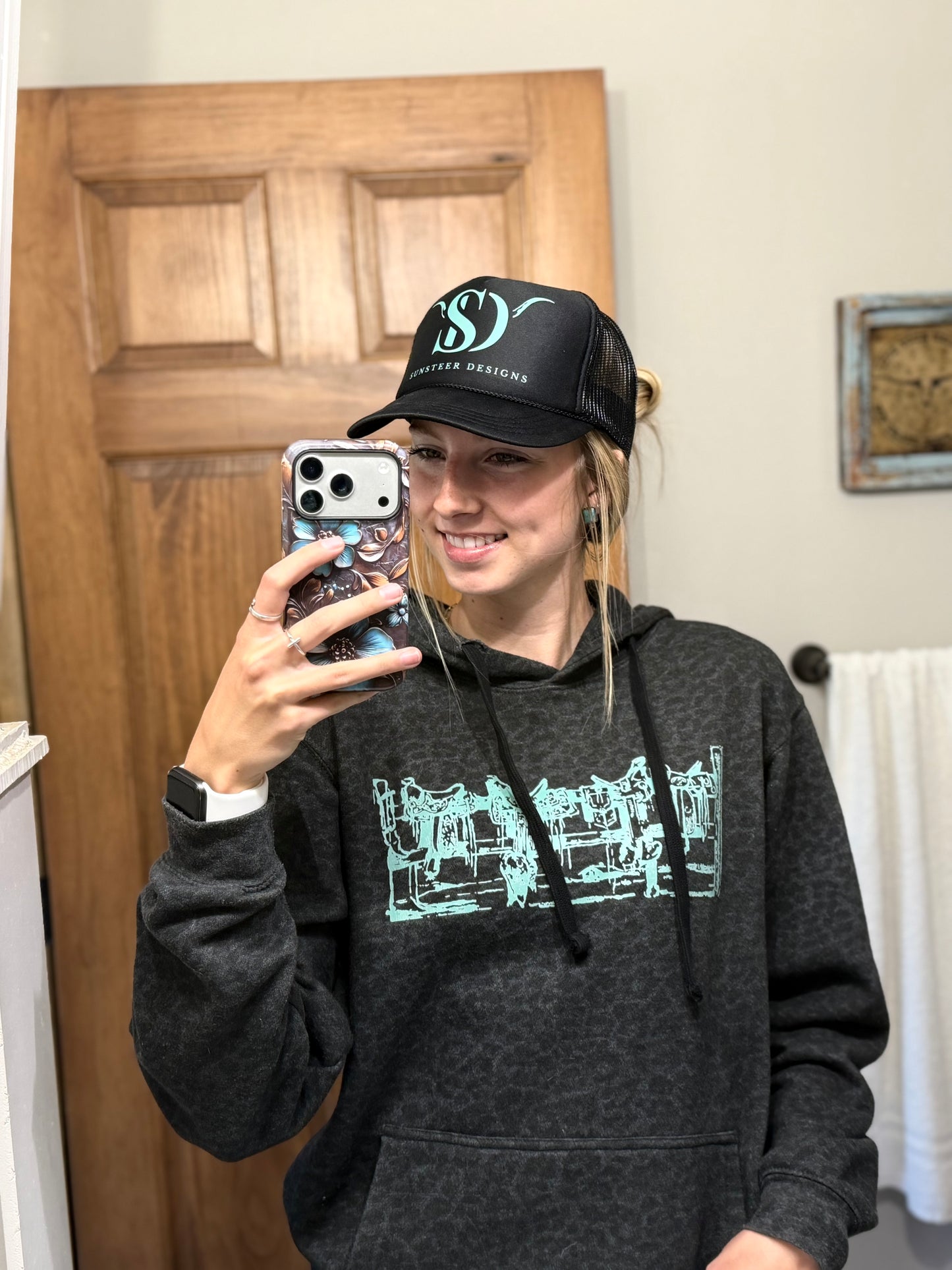 Black SunSteer Trucker Hat