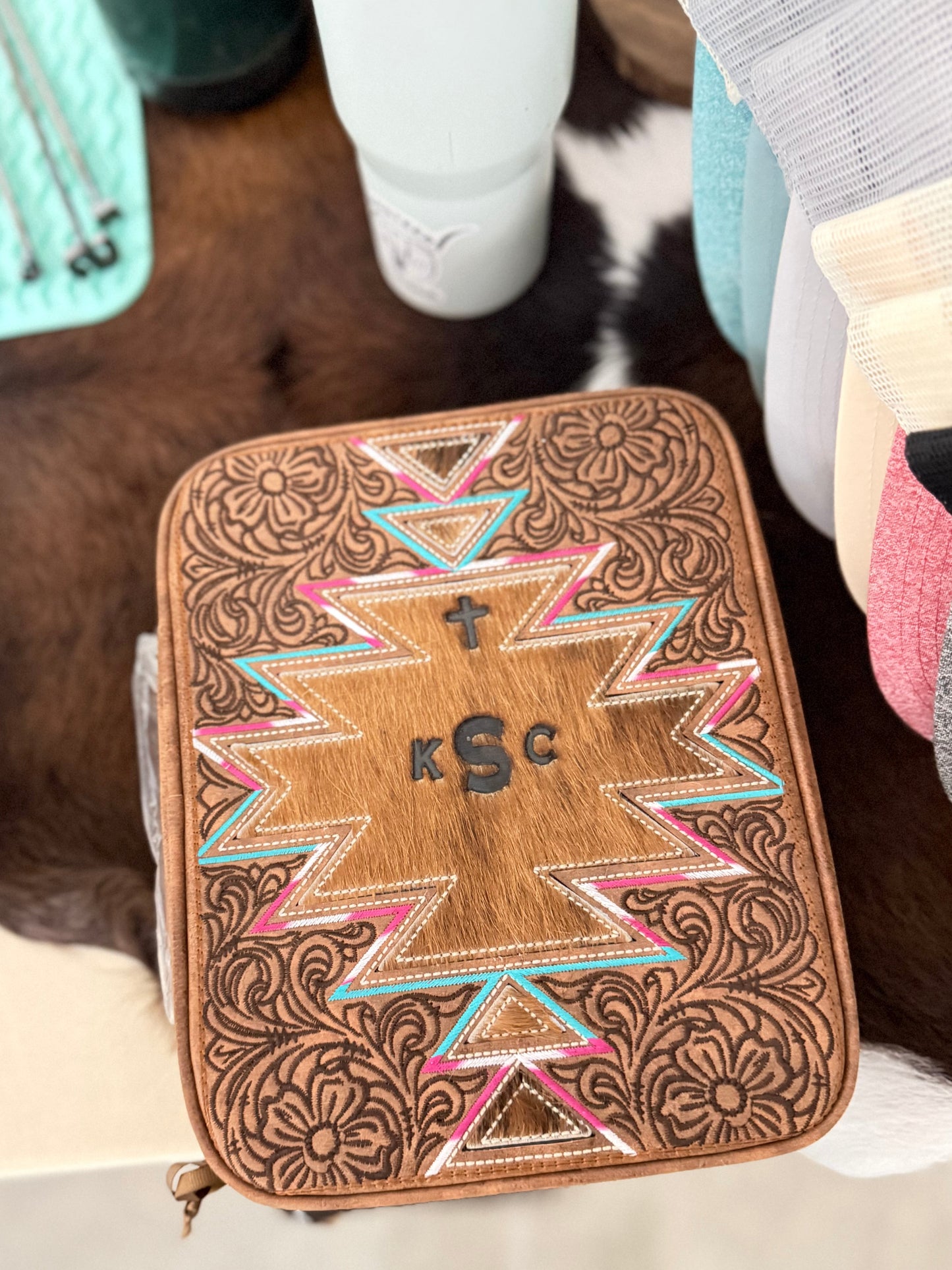 Branded Bible Case - Brown Aztec