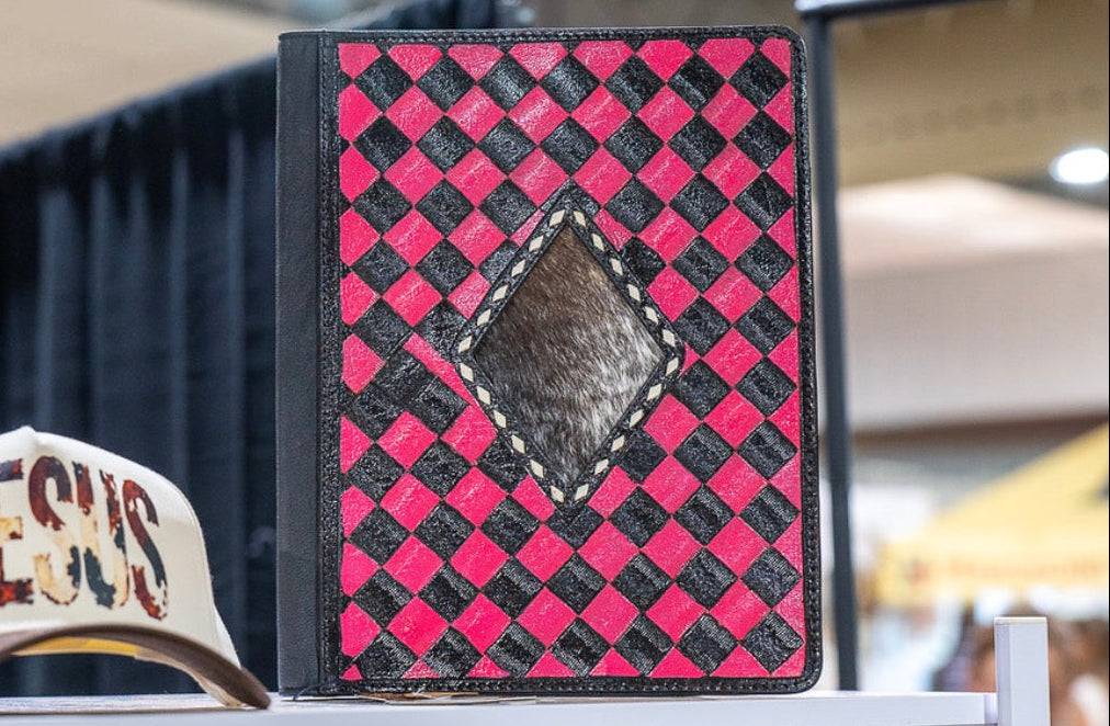 Branded Pink Checkered Portfolio