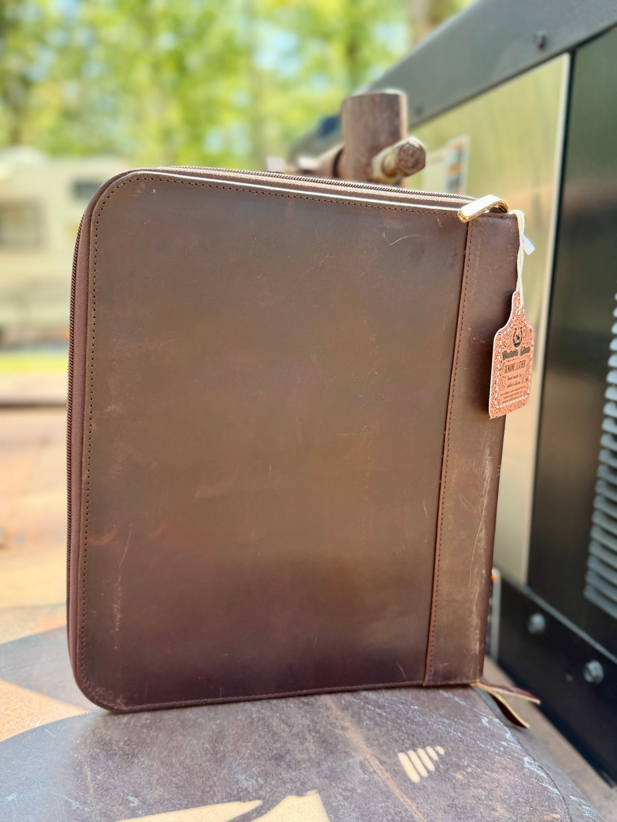 Branded Aces Tooled Leather Portfolio