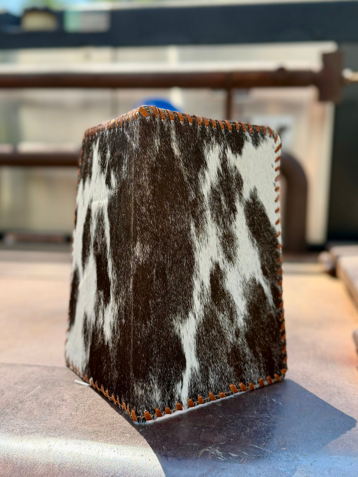 Branded Cowhide Book Cover - Black