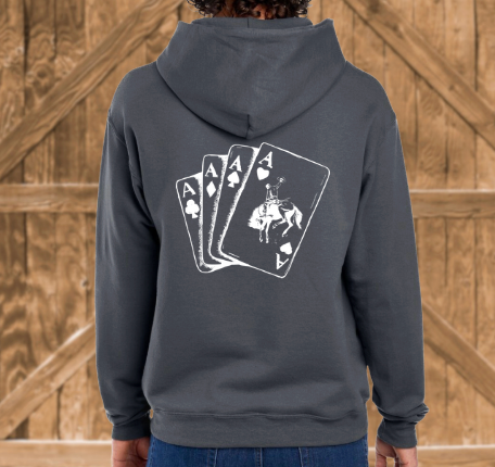 Aces Bronc Hoodie - Charcoal Grey