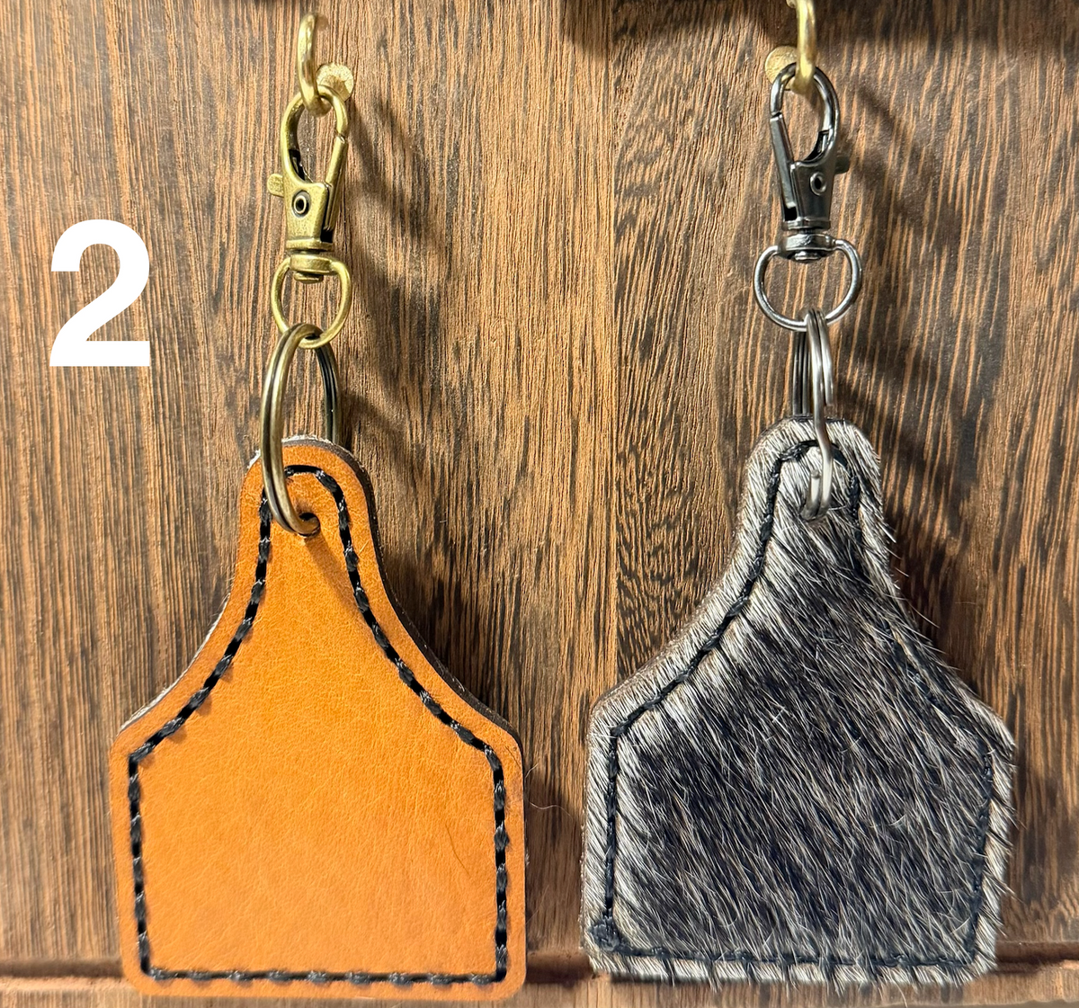 Customizable Cowhide Keychain