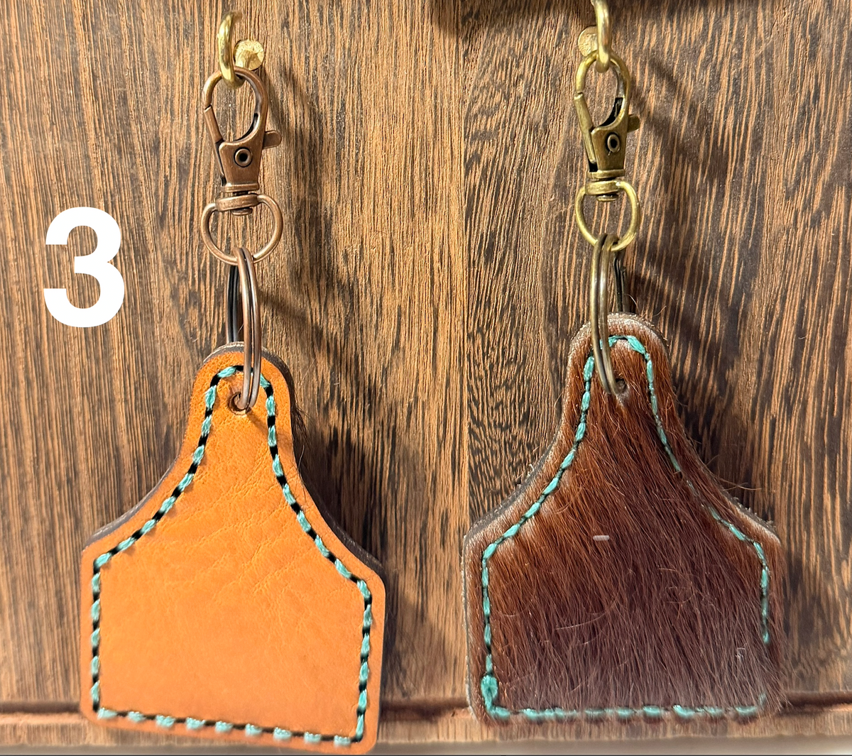 Customizable Cowhide Keychain