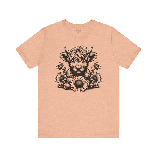 Sunflower Highland Cow Tee