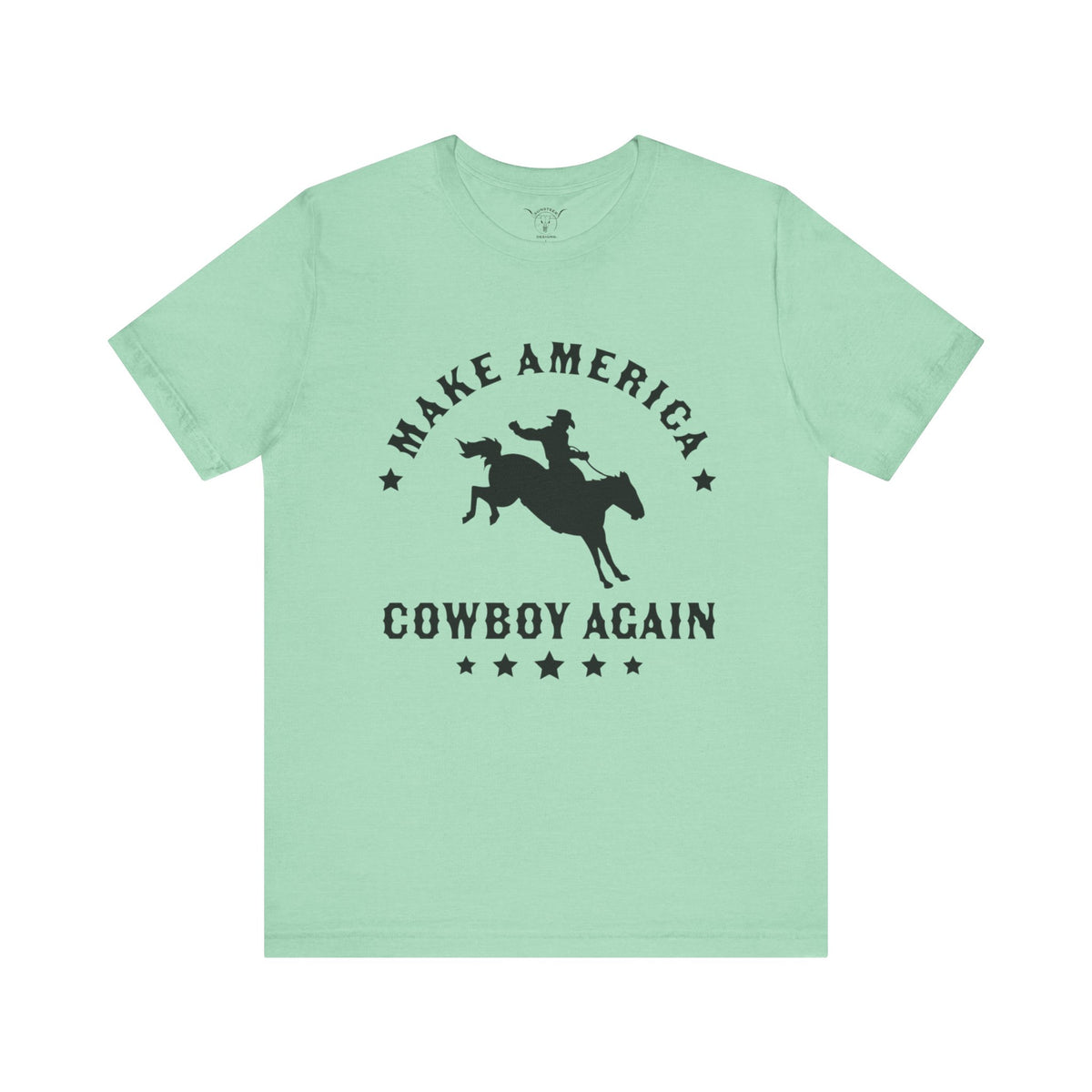 Make America Cowboy Again Mint Tee-Black