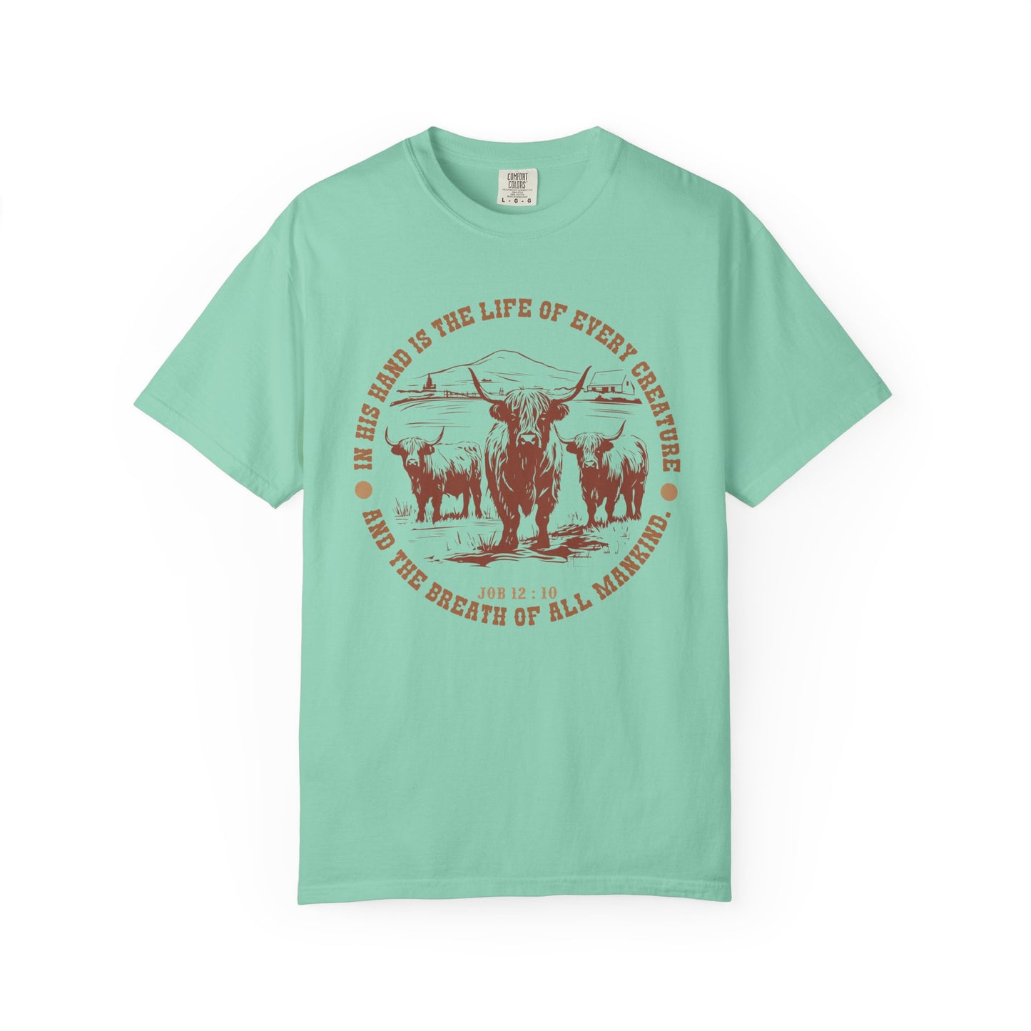 Job 12:10 Verse Tee - Washed Saltwater