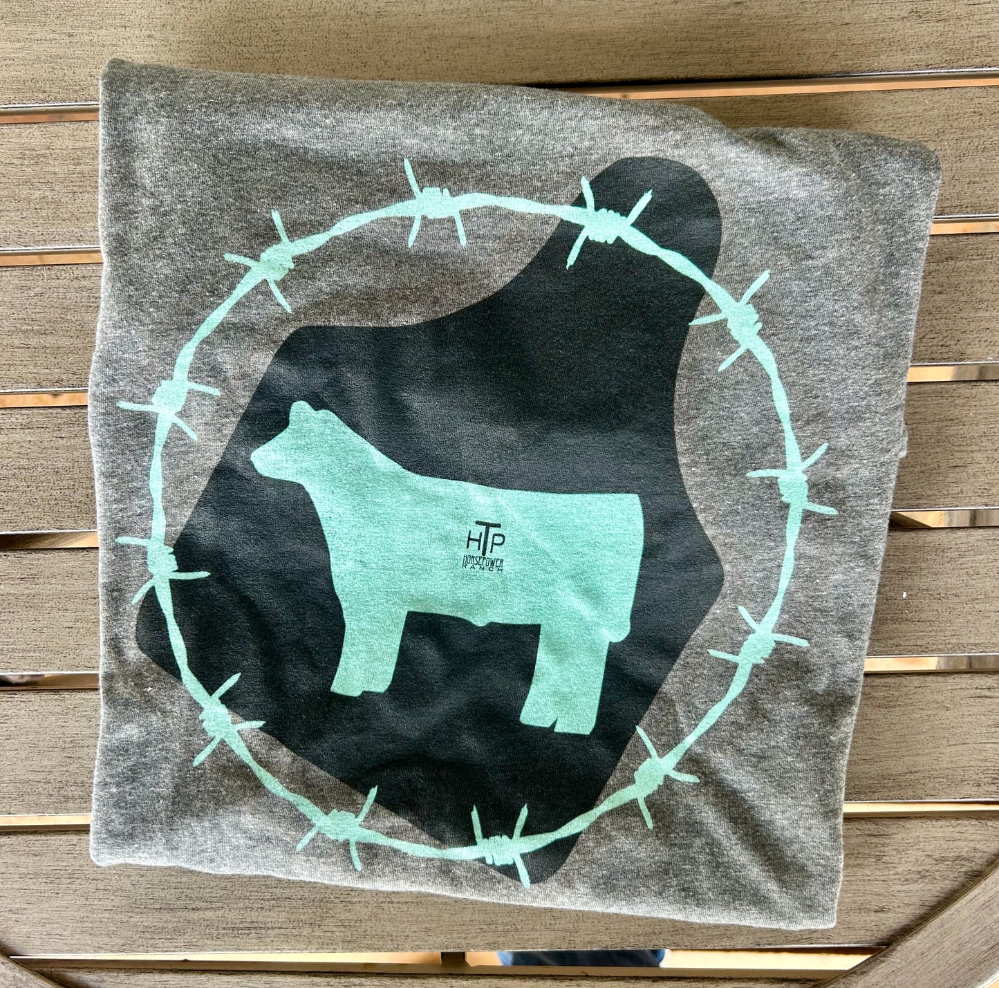 Custom Brand Steer Black Heather Tee