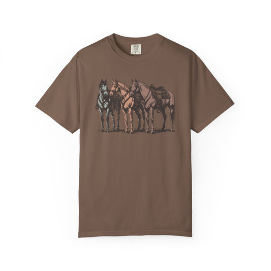 Horses Comfort Colors T-Shirt-Brown