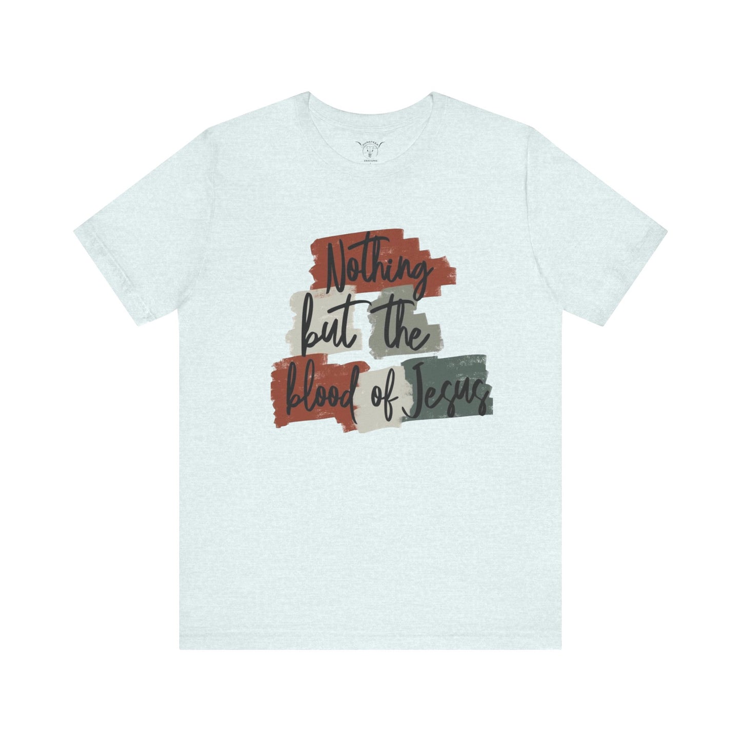 Blood Of Jesus Heather Ice Blue Tee