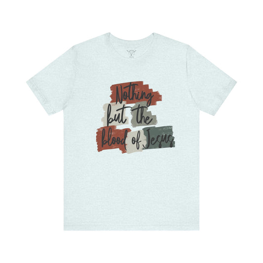 Blood Of Jesus Heather Ice Blue Tee
