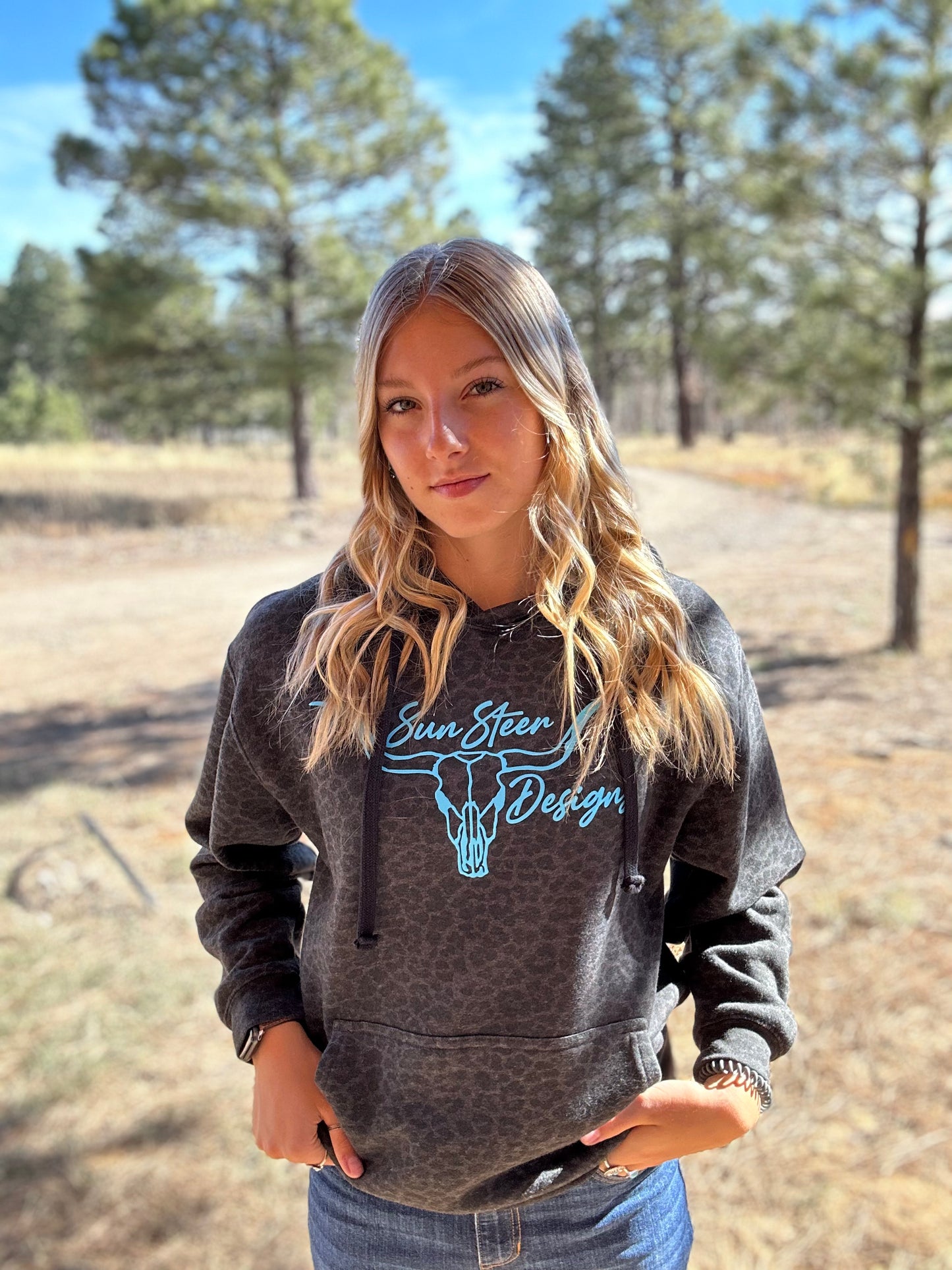 SSD Brand Black Leopard Hoodie - Blue