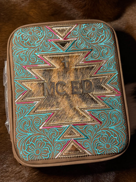 Branded Bible Case - Coffee Aztec