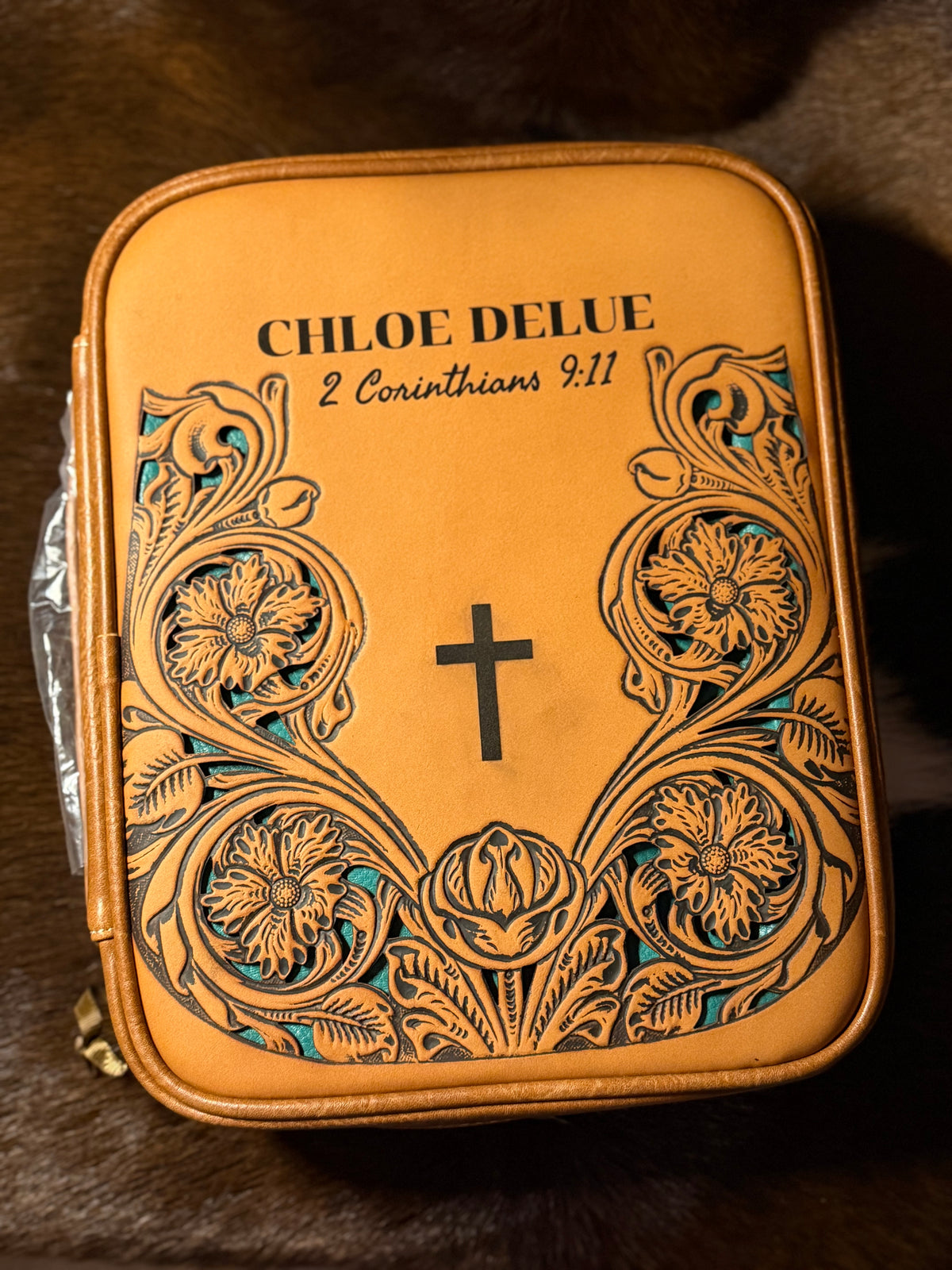 Engraved Bible Case -Tan