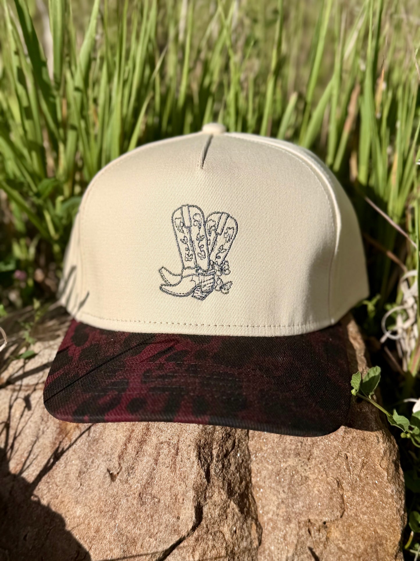 Boots Red Leopard Trucker Hat