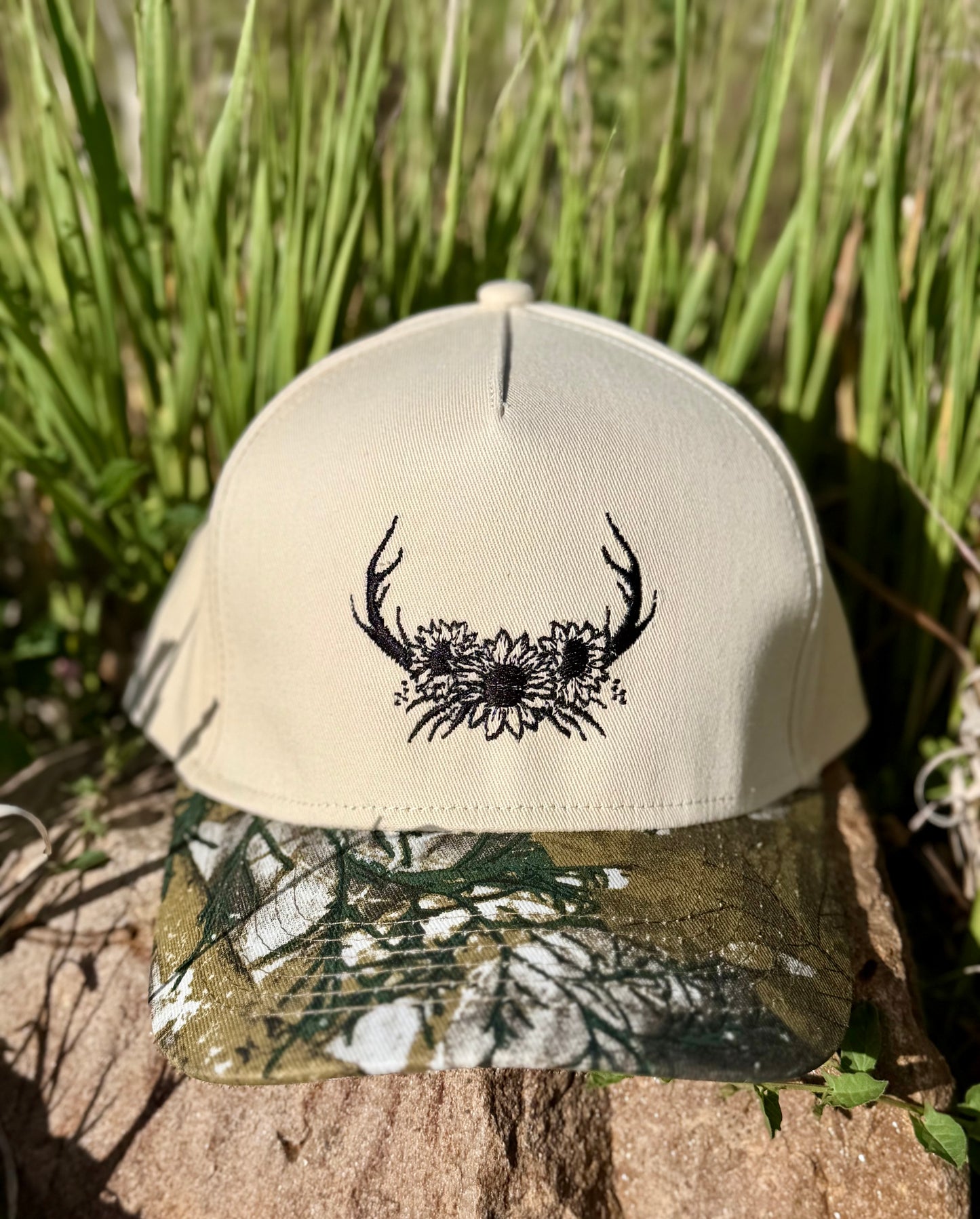 Floral Antlers Camo Trucker Hat