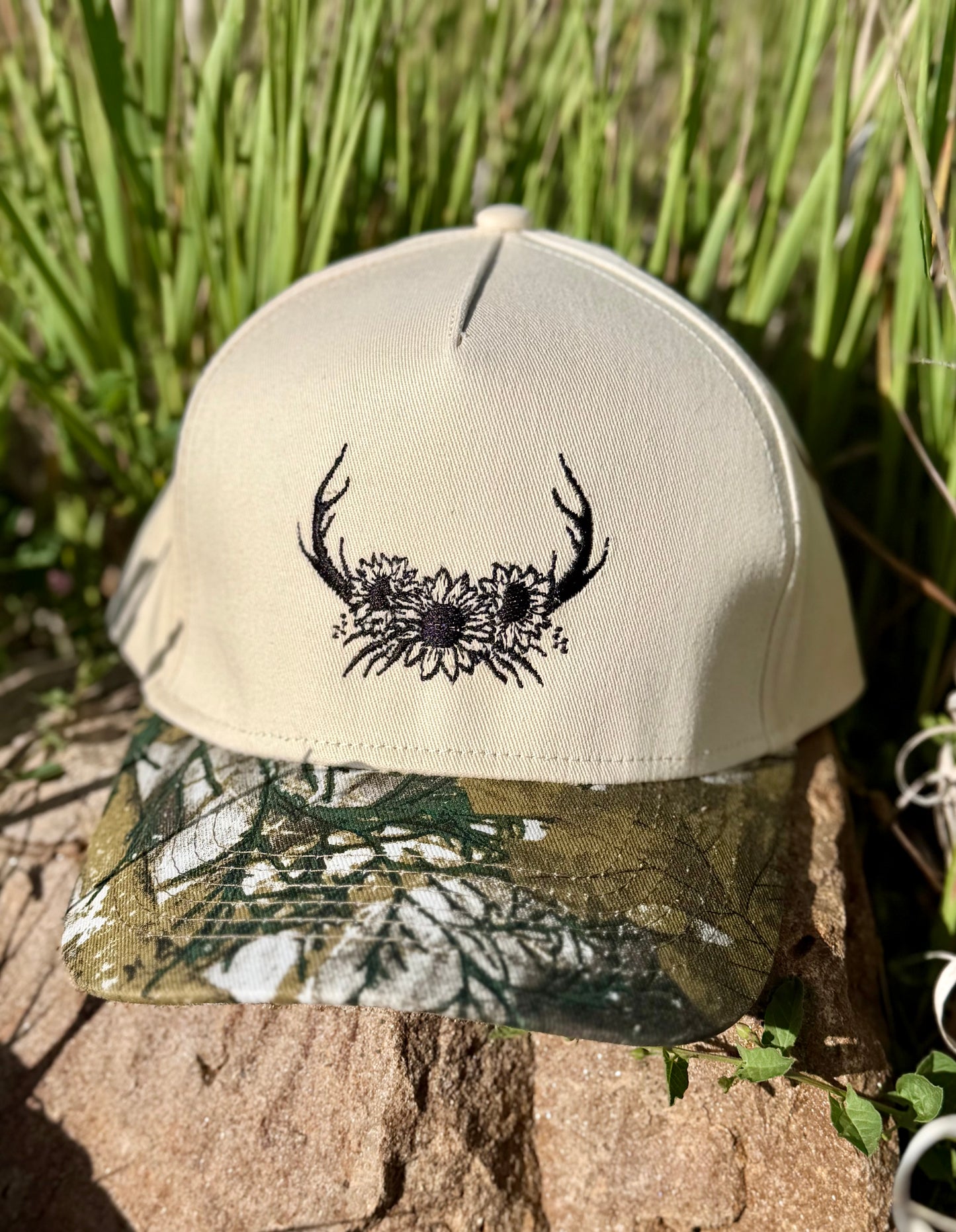 Floral Antlers Camo Trucker Hat