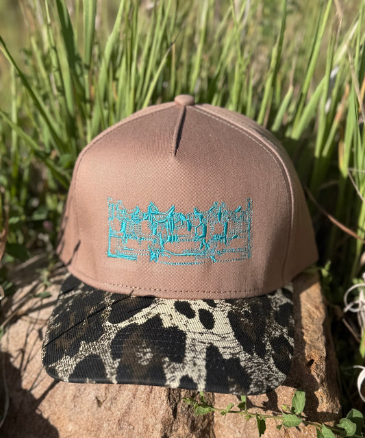 Saddles on a Fence Leopard Trucker Hat