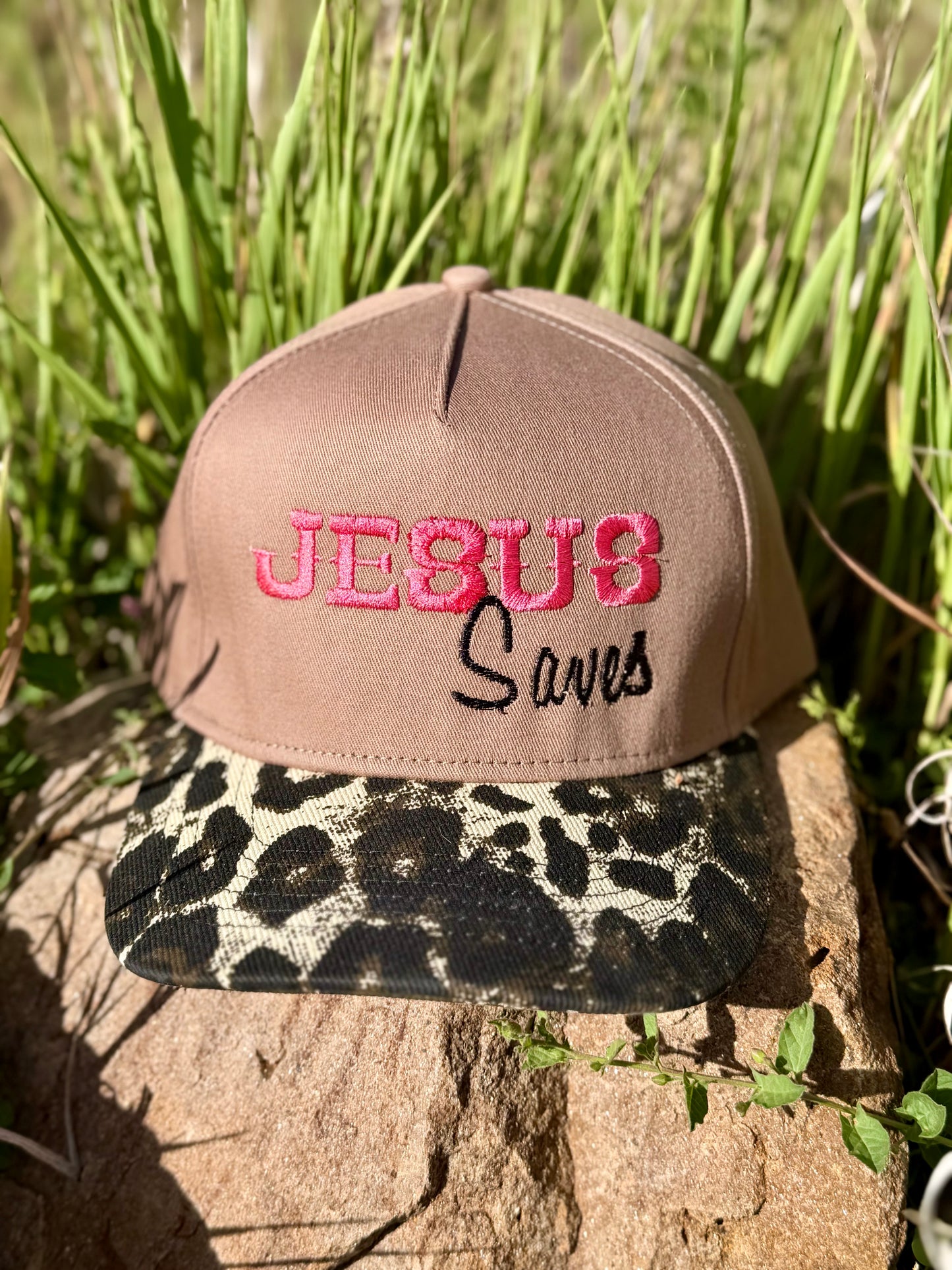 Jesus Saves Leopard Trucker Hat