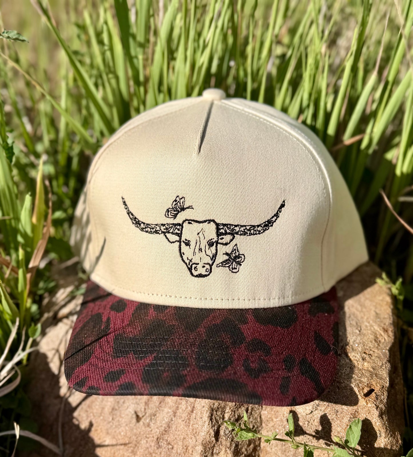 Steer Red Leopard Trucker Hat