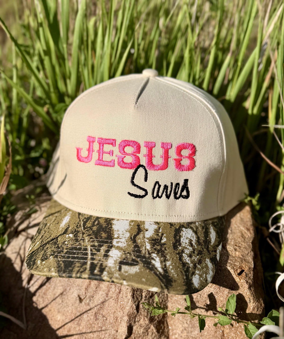 Jesus Saves Camo Trucker Hat