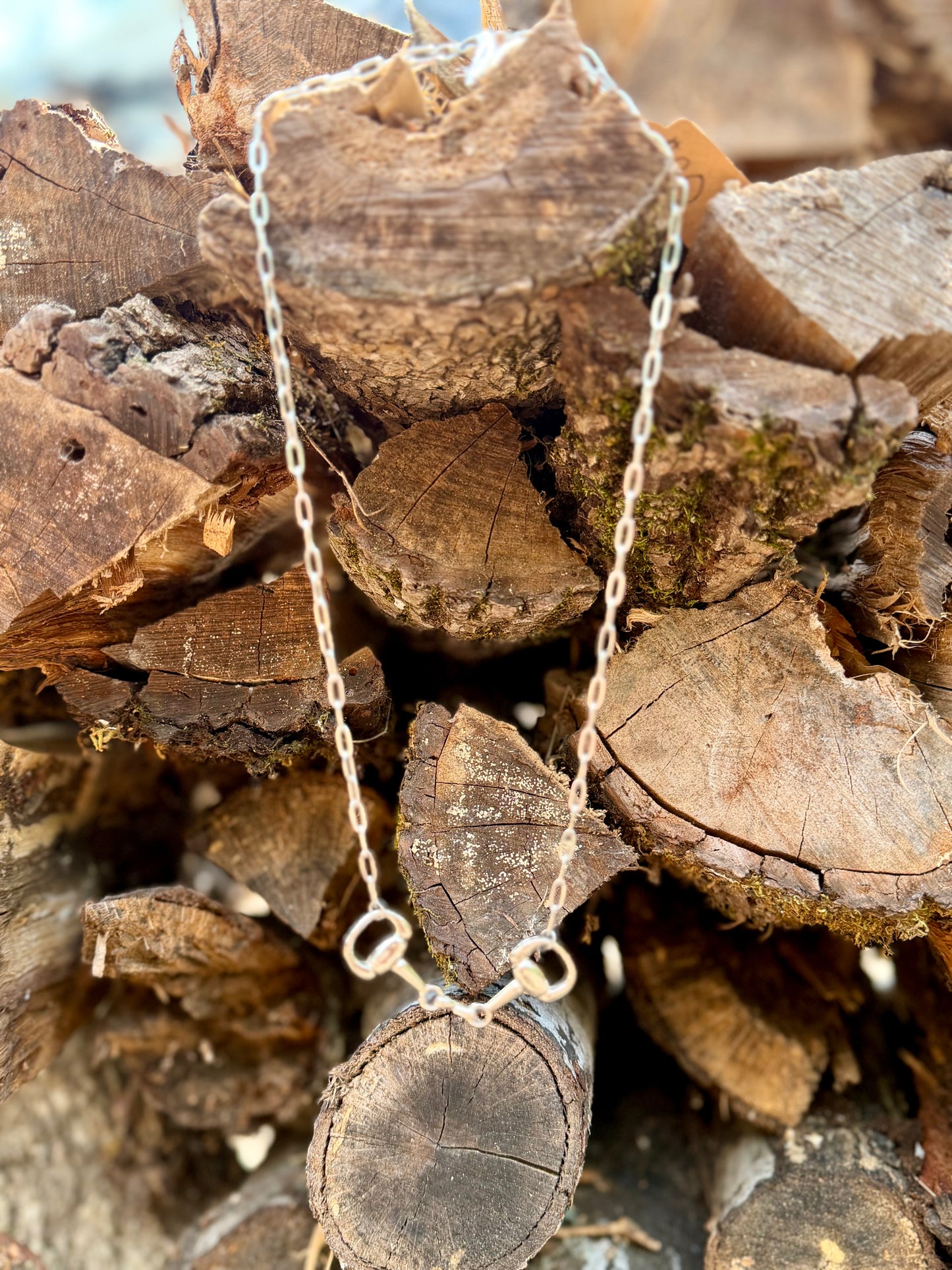 Silver Chain Horse Bit Necklace