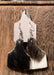 Cowhide Cowtag Earrings - Brown/White