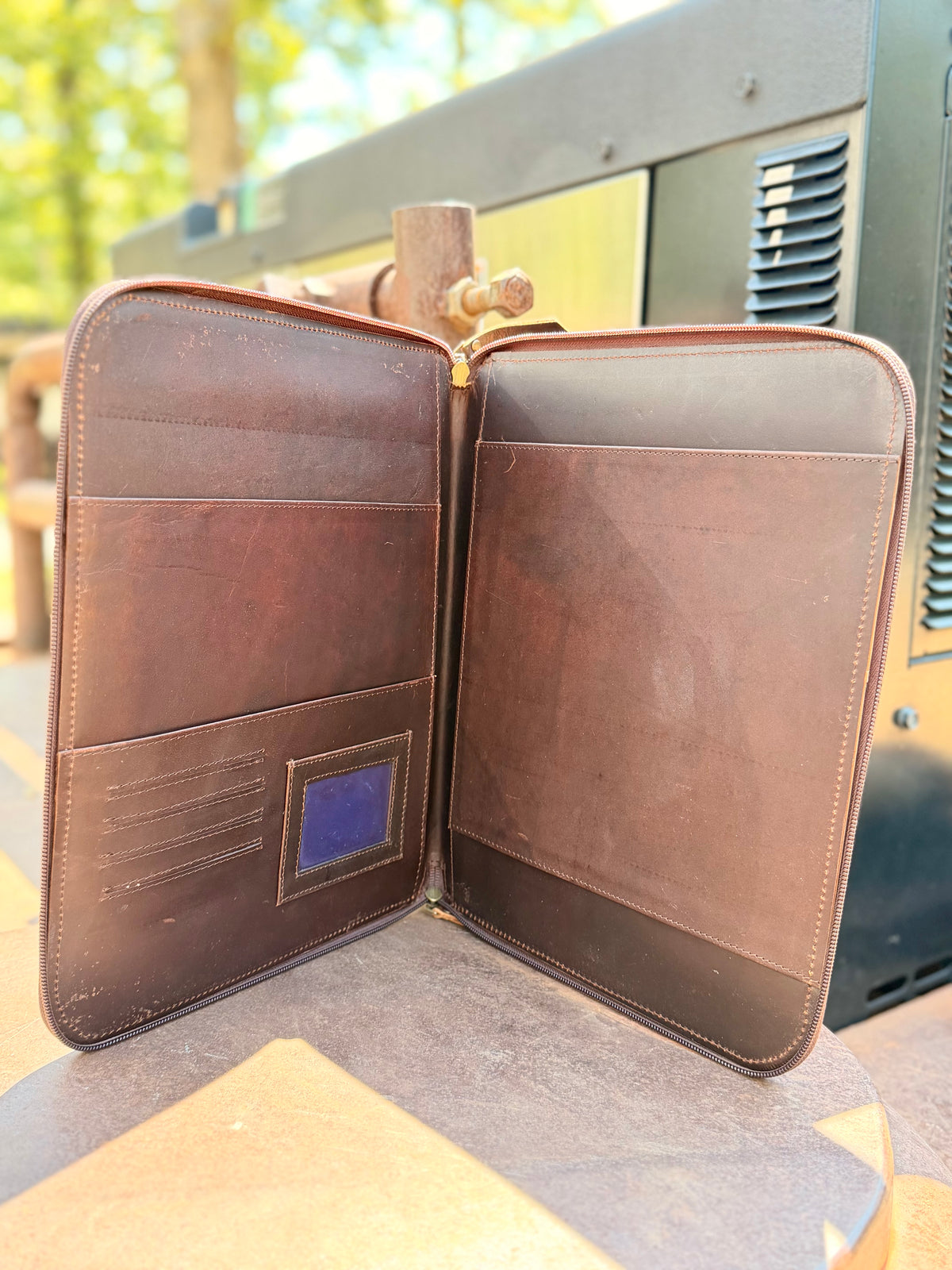 Branded Aces Tooled Leather Portfolio