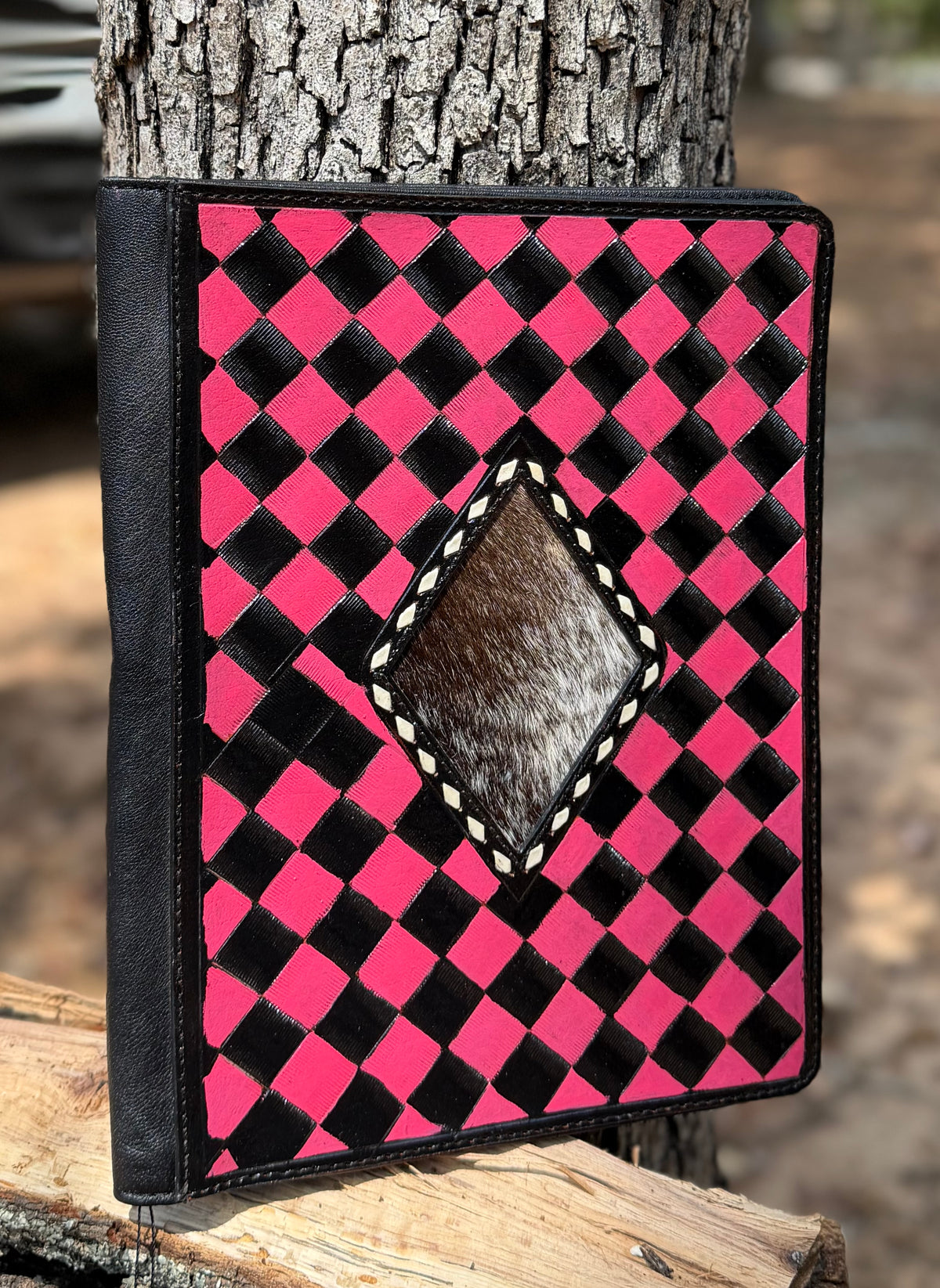 Branded Pink Checkered Portfolio