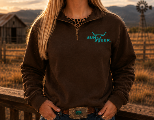 SSD Logo 1/4 Zip - Brown