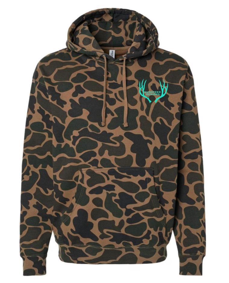 Duck Camo Brand Hoodie -Teal