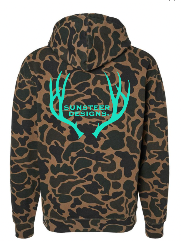 Duck Camo Brand Hoodie -Teal