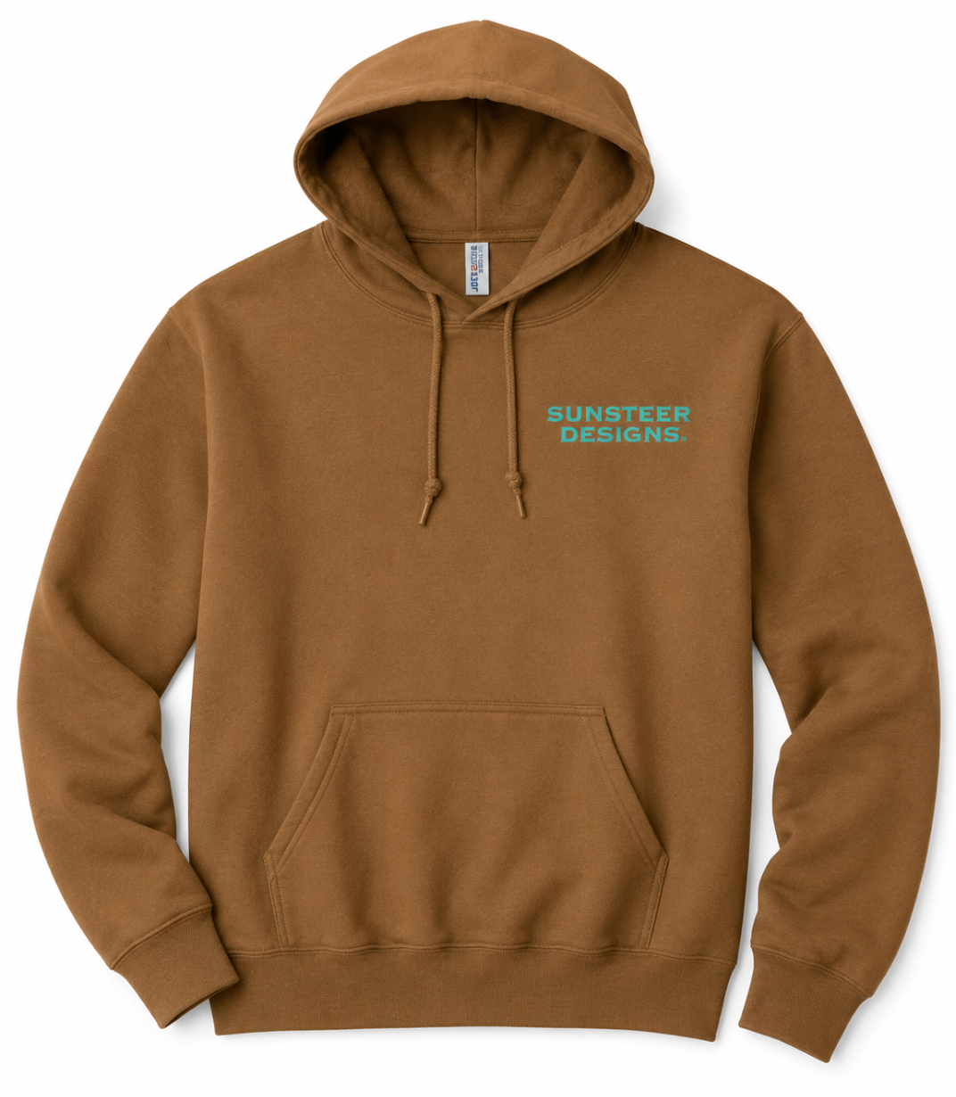 Teal Aces Bronc Hoodie -Brown