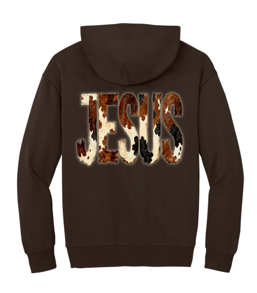 Oversized JESUS Hoodie -Brown