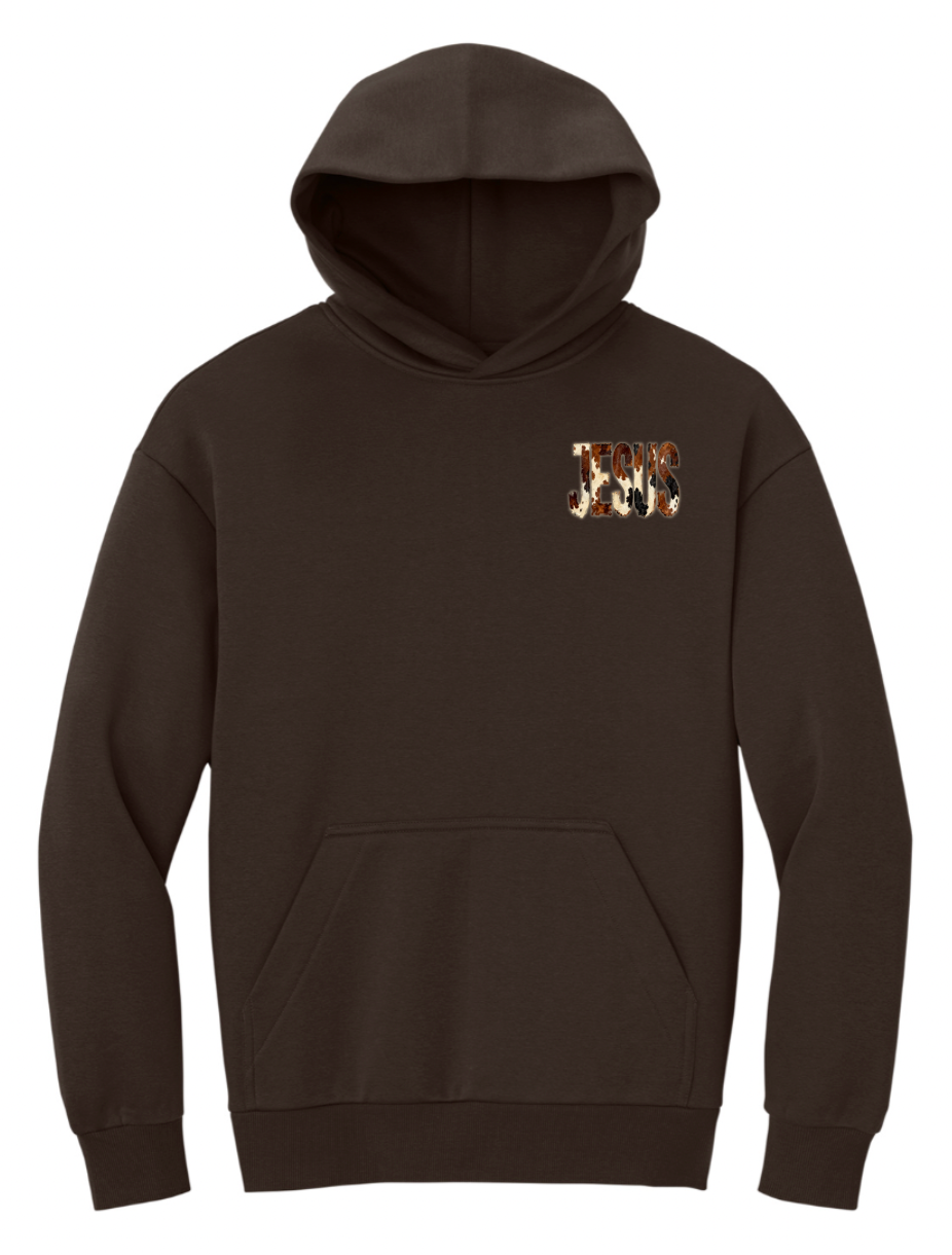 Oversized JESUS Hoodie -Brown