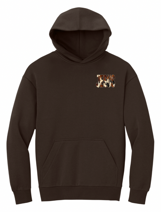 Oversized JESUS Hoodie -Brown