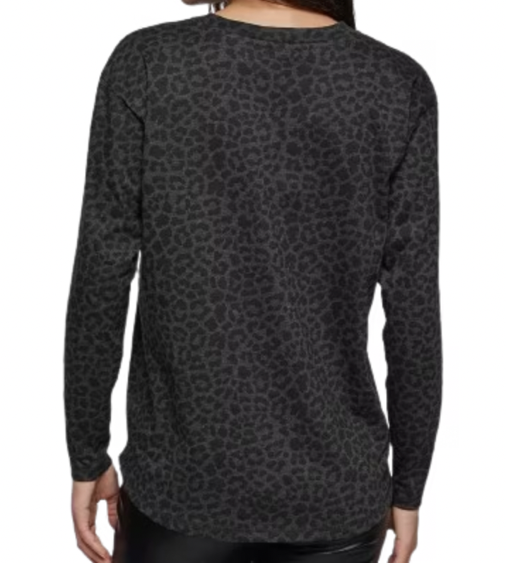 Roper Black Leopard Long Sleeve - Teal