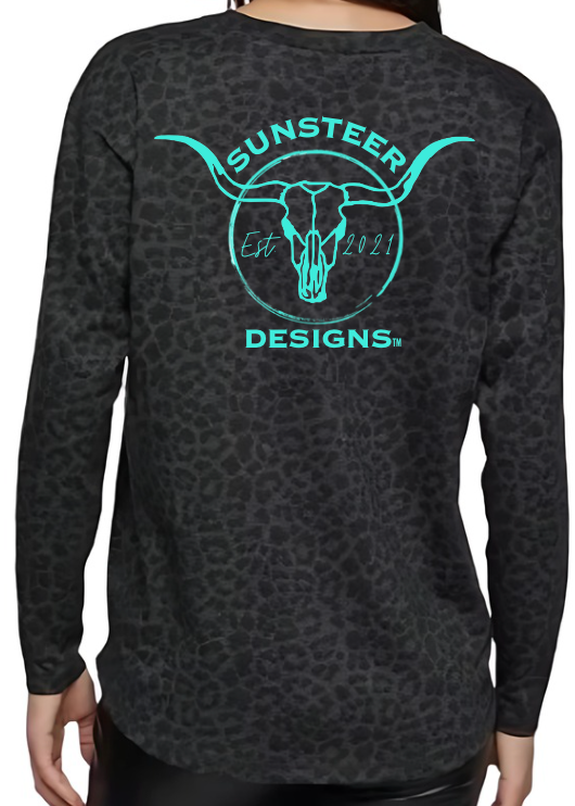 SSD Brand Black Leopard Long Sleeve - Teal