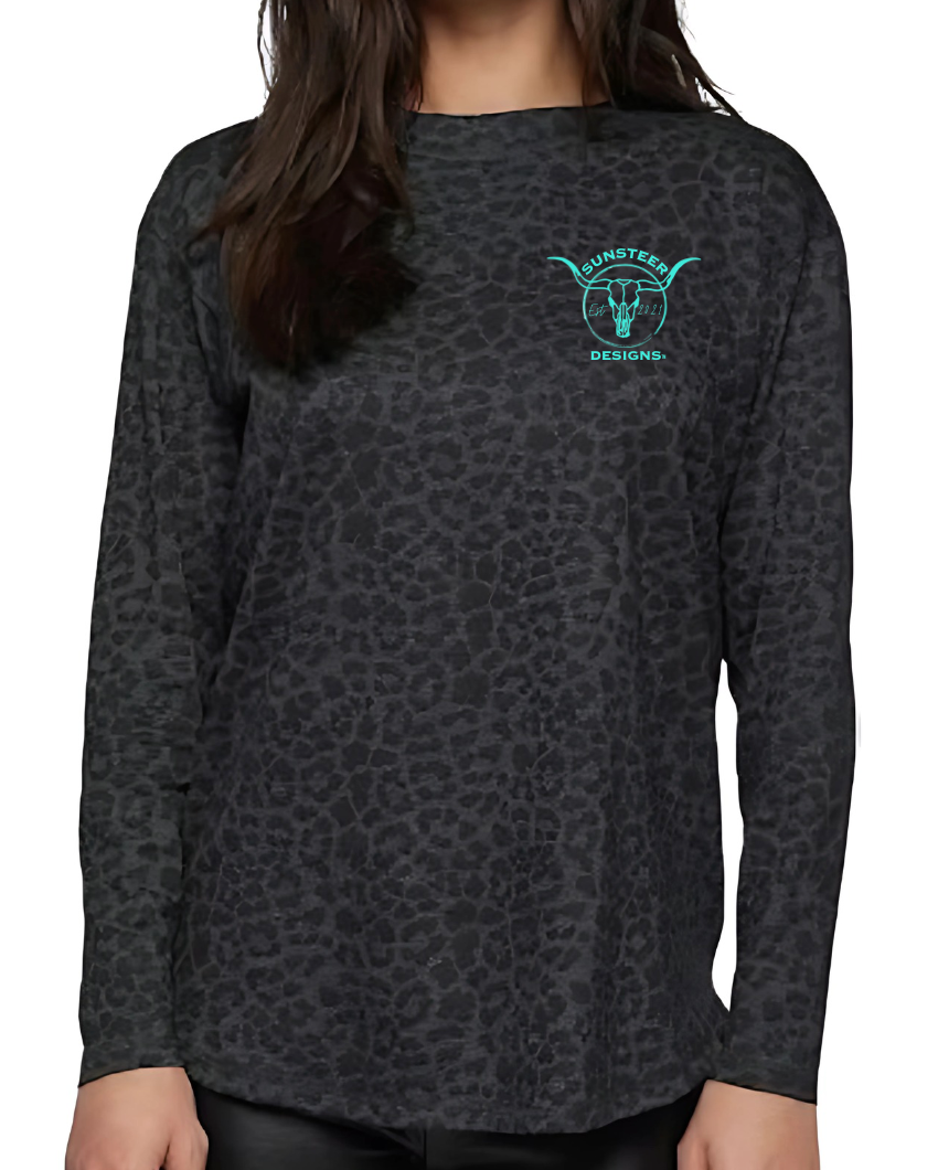 SSD Brand Black Leopard Long Sleeve - Teal