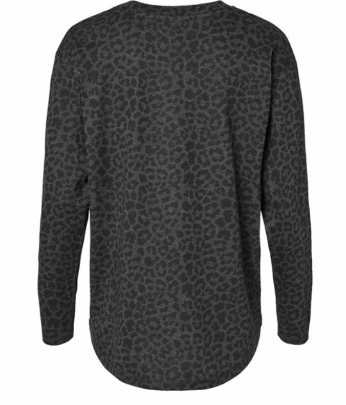 Roper Black Leopard Long Sleeve - Teal