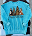 Happy Holidays Trees Crewneck Sweatshirt - Seafoam