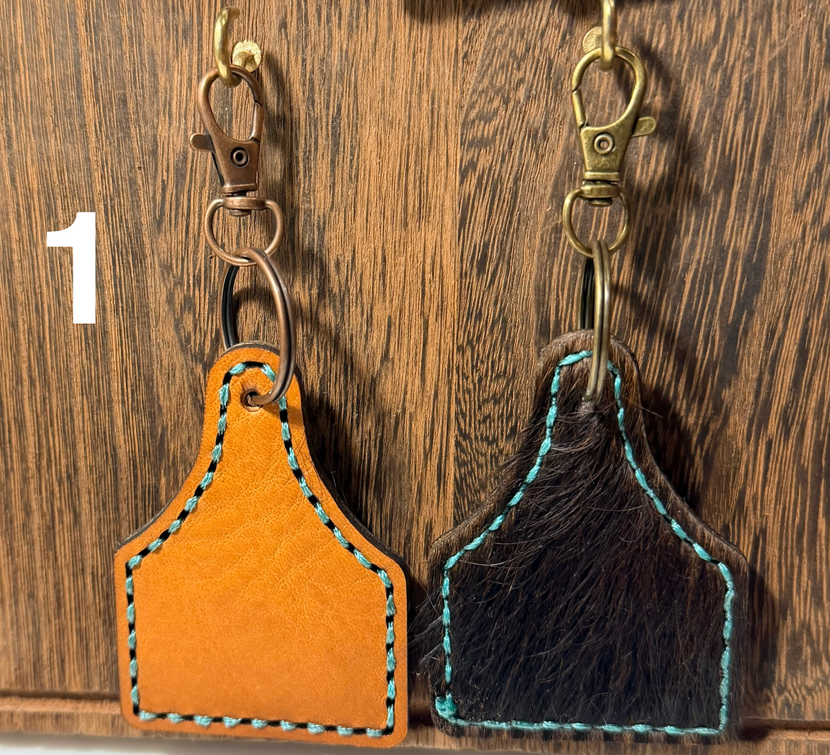 Customizable Cowhide Keychain