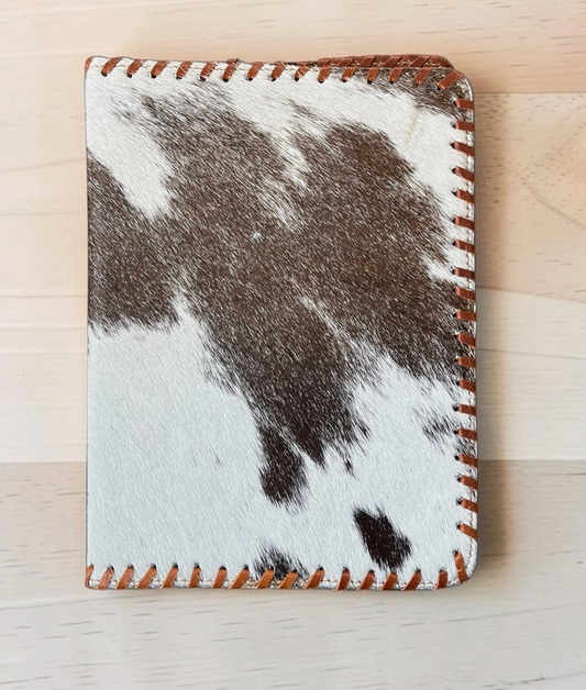 Branded Cowhide Book Cover - Black