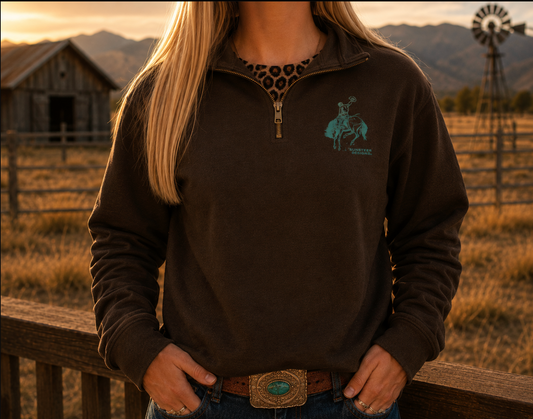 Bucking Bronc 1/4 Zip - Brown