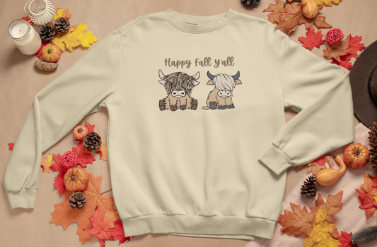 Happy Fall Y'all Crewneck - Sandstone