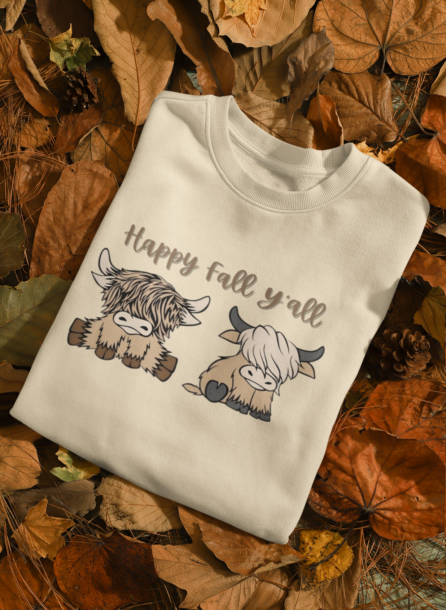 Happy Fall Y'all Crewneck - Sandstone